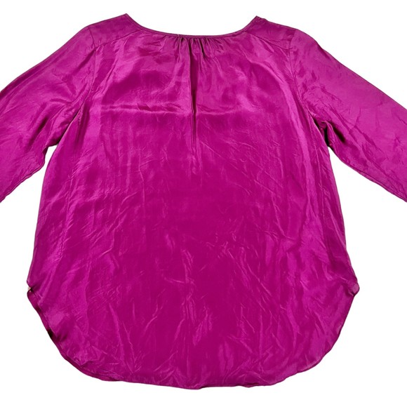 Sundance Blouse Renaissance Embroidered Silk Top Purple Gold Mixed Textures Sz M - Picture 8 of 15